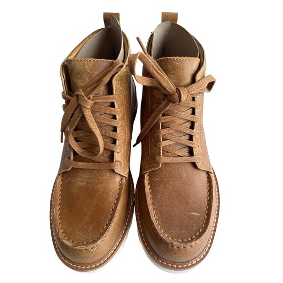 LABEL Go-to Moc Boot Men\'s Size 9 M Brown Leather Ankle Lace Up Vibram Sole main image 6